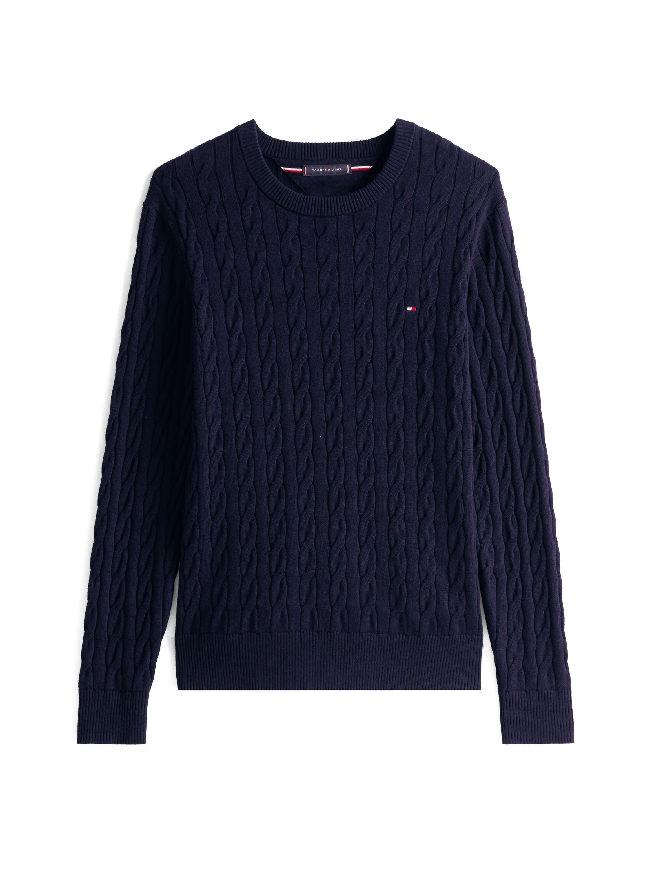 Feinstrickpullover mit Musterung - DW5-BLUE - Blau