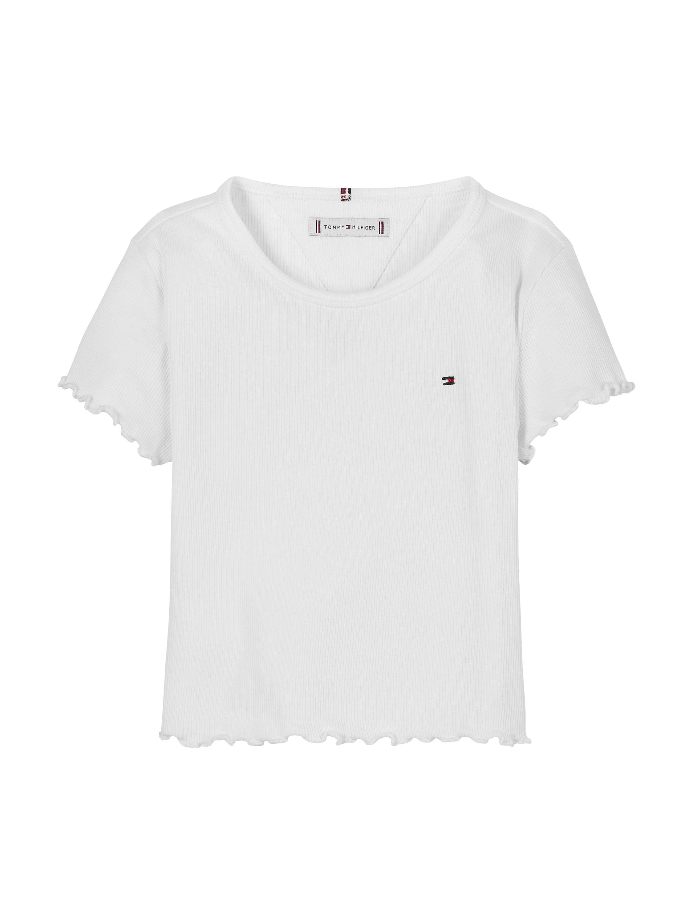T-Shirt aus Rippstrick - YBR-WHITE - Weiß