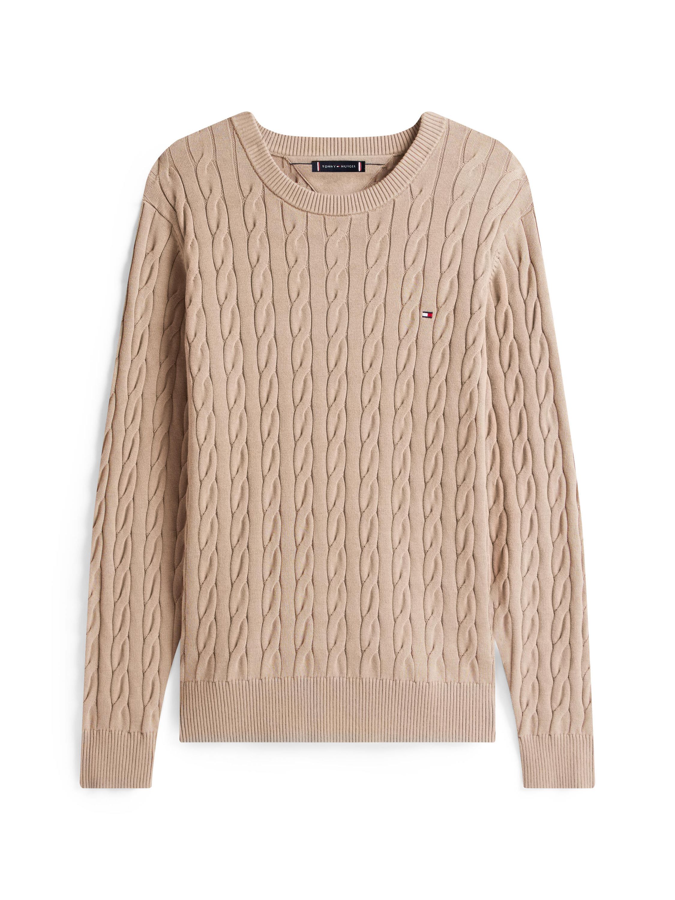 Feinstrickpullover mit Musterung - AFE-BEIGE - Braun