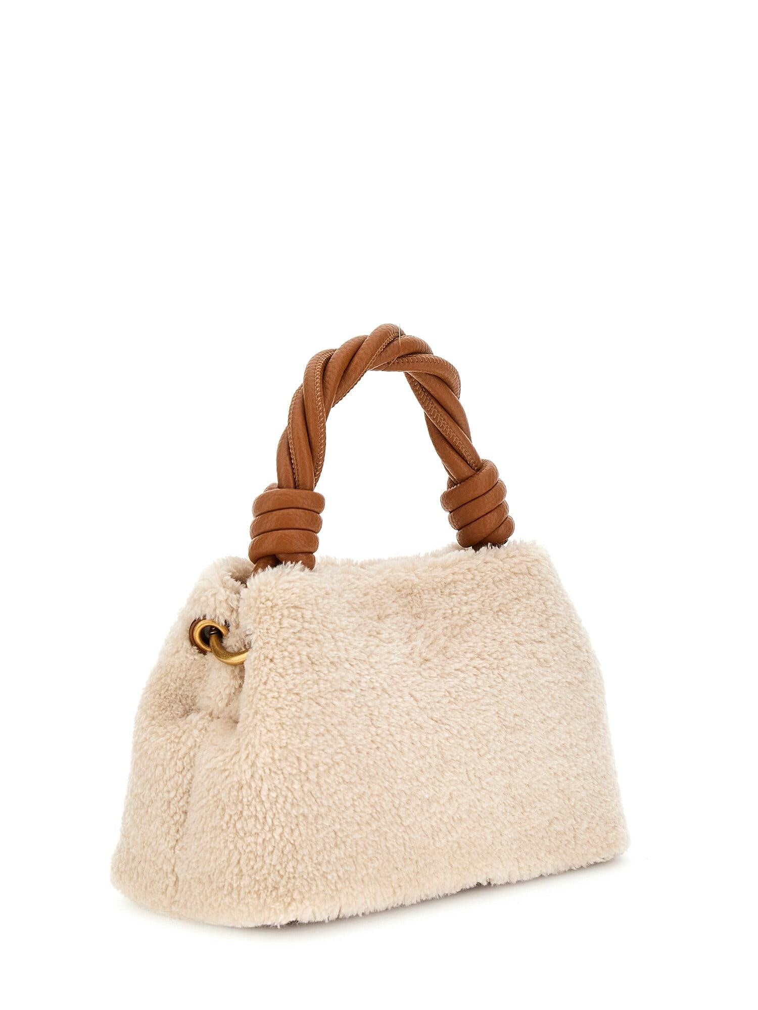 Umhängetasche SHAIDA mit Teddyfell - NTC - Creme