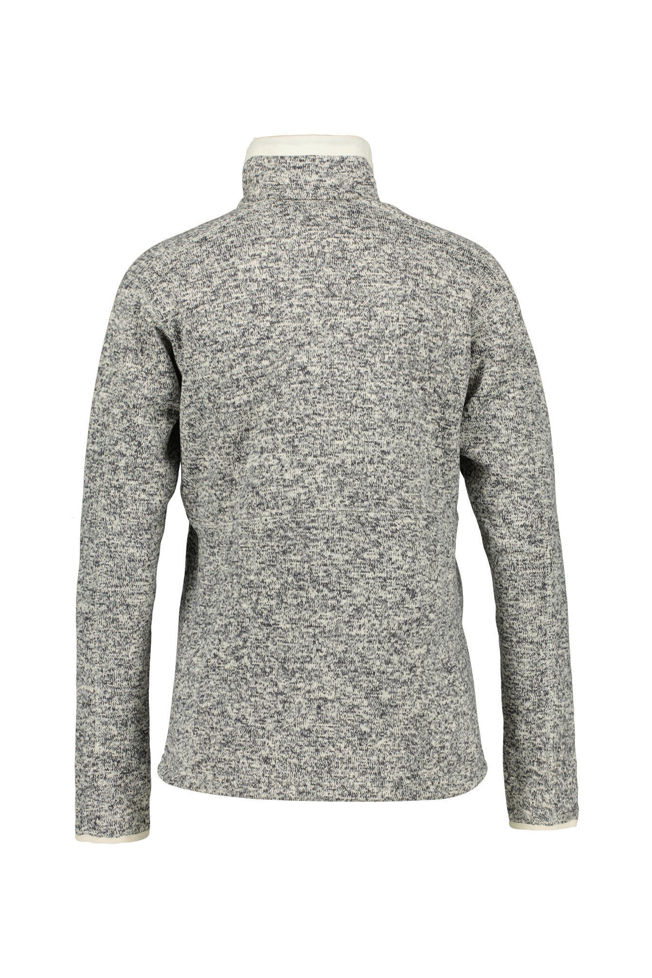 Rollkragen Sweaterjacke - 191-Chalk Heather - Grau | Weiß