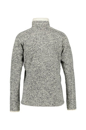 Rollkragen Sweaterjacke - 191-Chalk Heather - Grau | Weiß