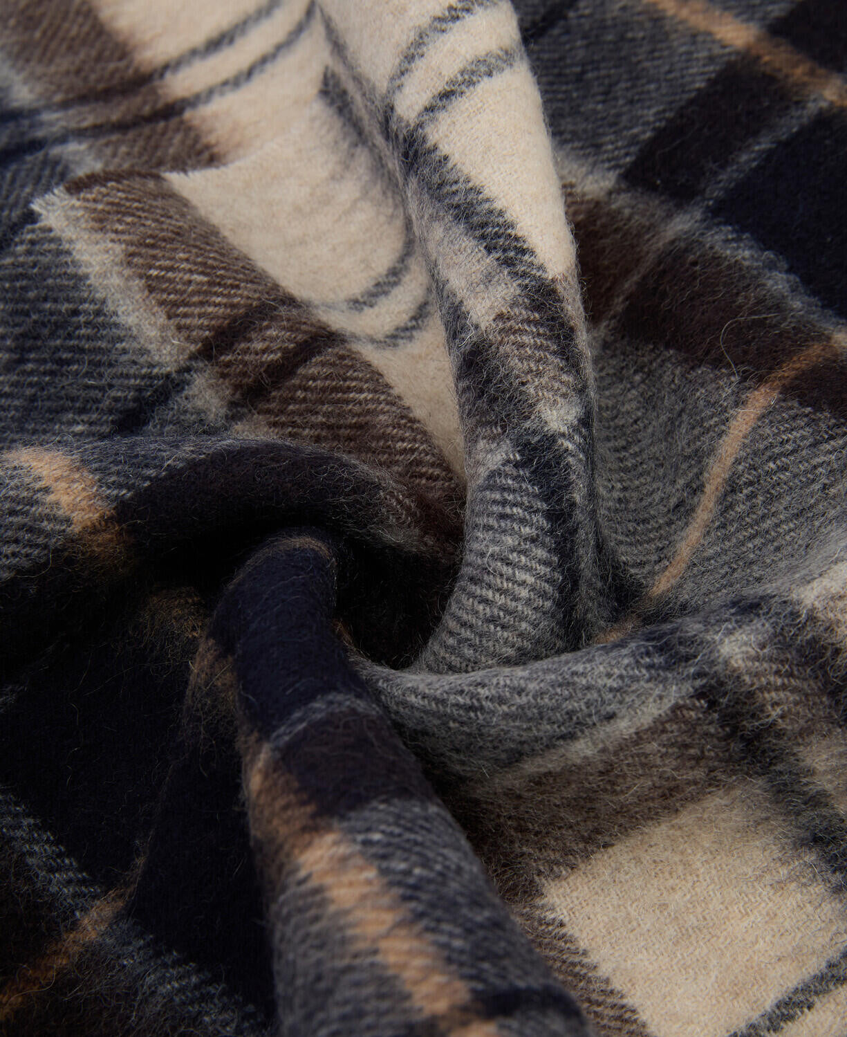 Schal kariert aus Wolle - TN63-Autumn - Braun