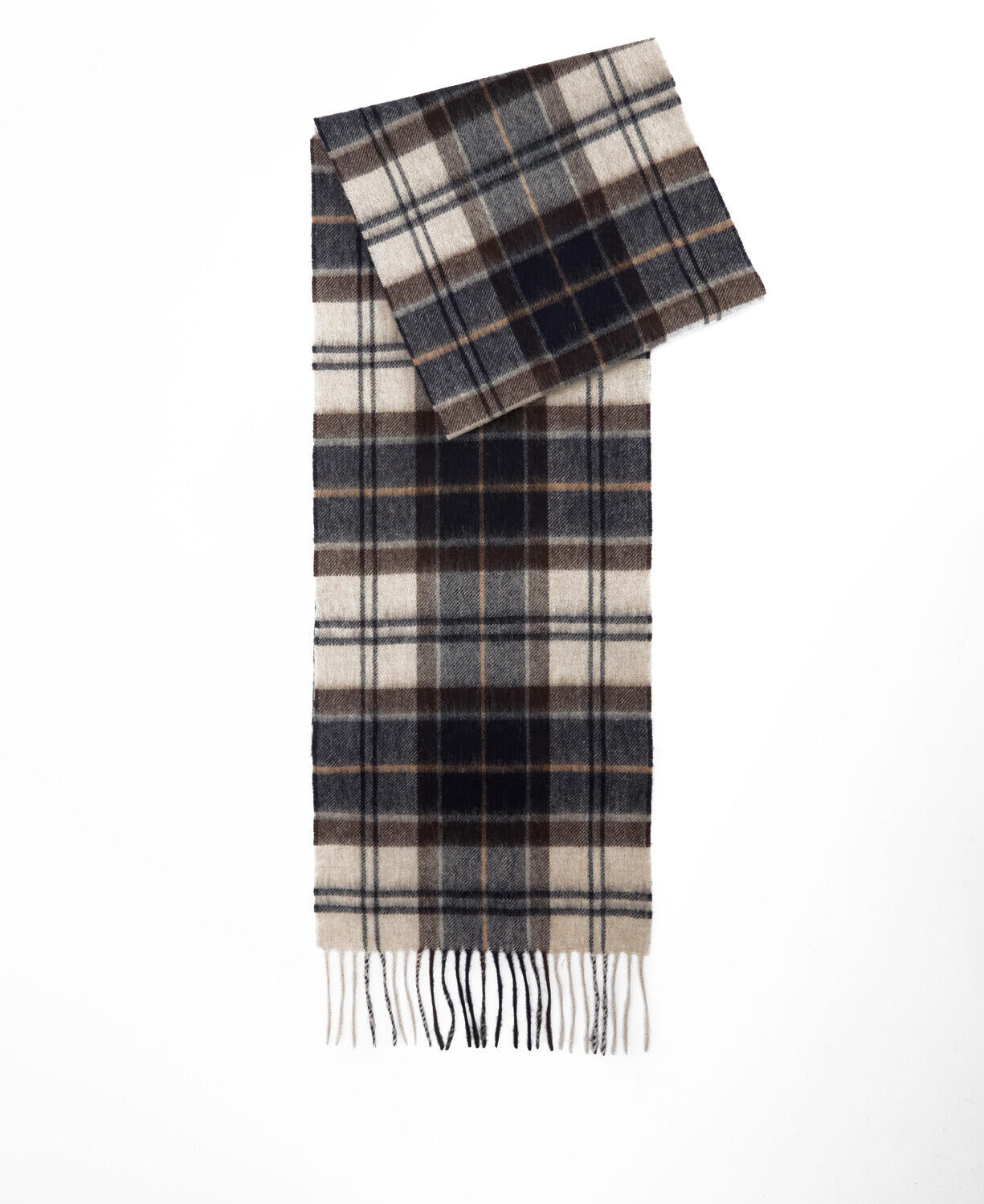 Schal kariert aus Wolle - TN63-Autumn - Braun