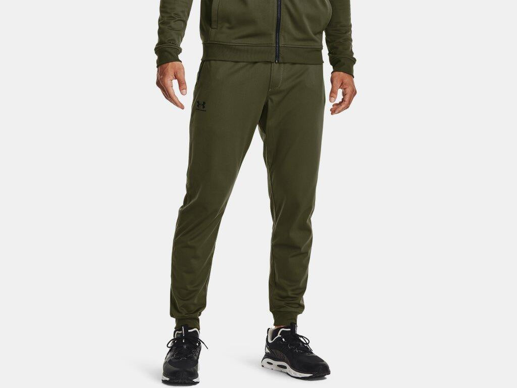 Jogginghose mit Logoprint - 390-MARINE OD GREEN - Khaki