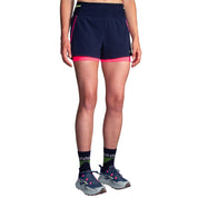 2-in-1 Laufshorts - 439-439 Navy/Neo Pink - Blau