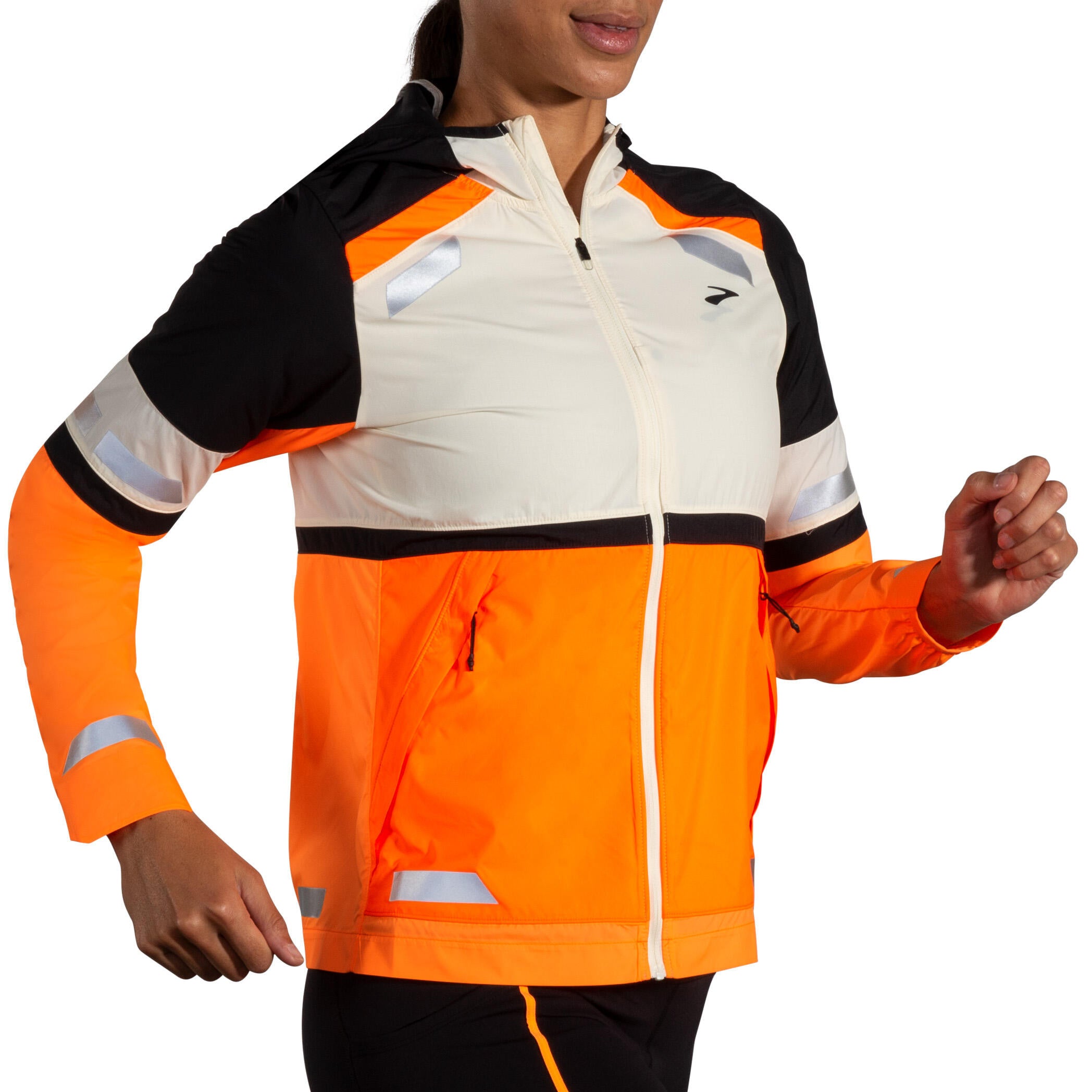 Funktionsjacke Run Visible 2.0 - 167-167 Ecru/Fluoro Flash/Blac - Mehrfarbig