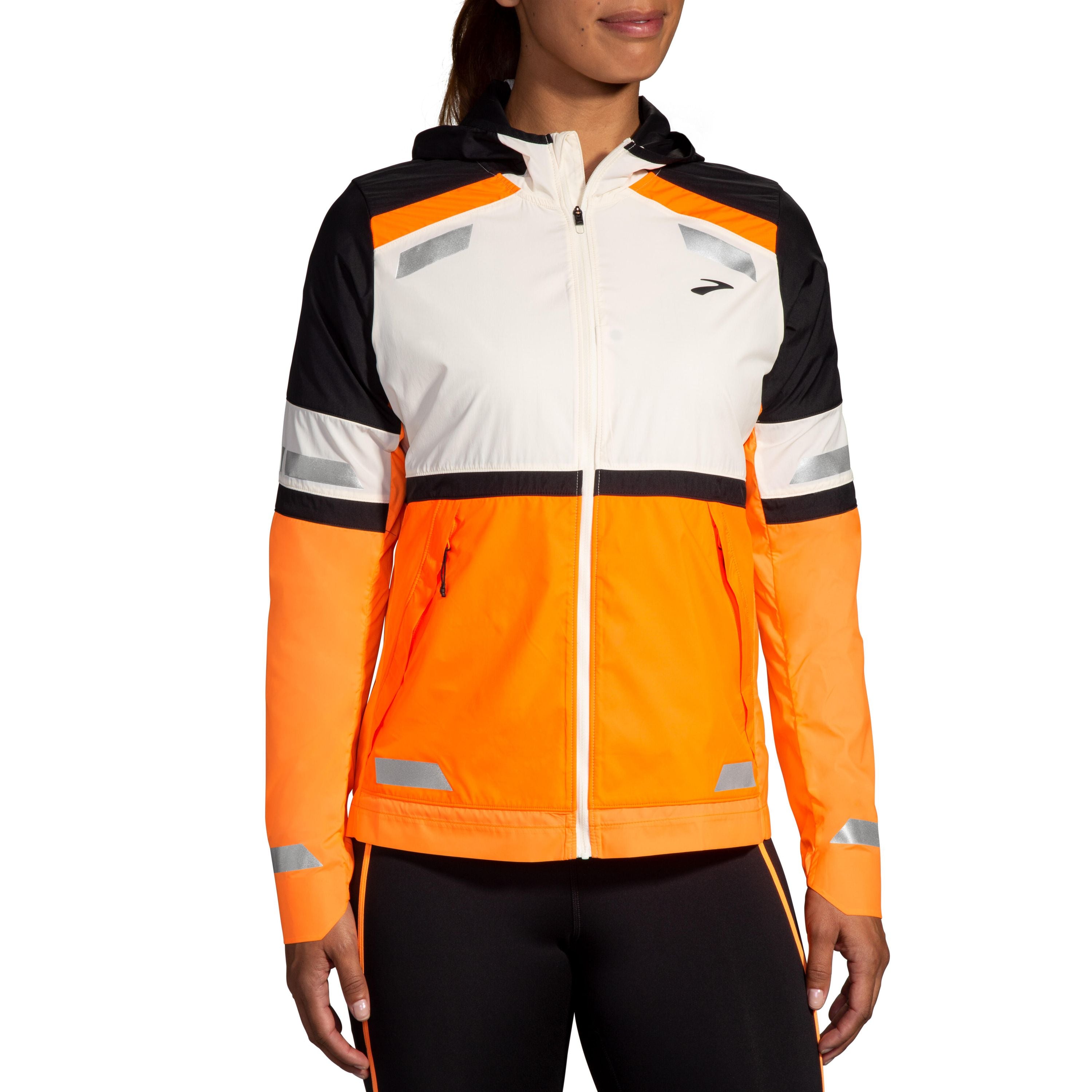 Funktionsjacke Run Visible 2.0 - 167-167 Ecru/Fluoro Flash/Blac - Mehrfarbig