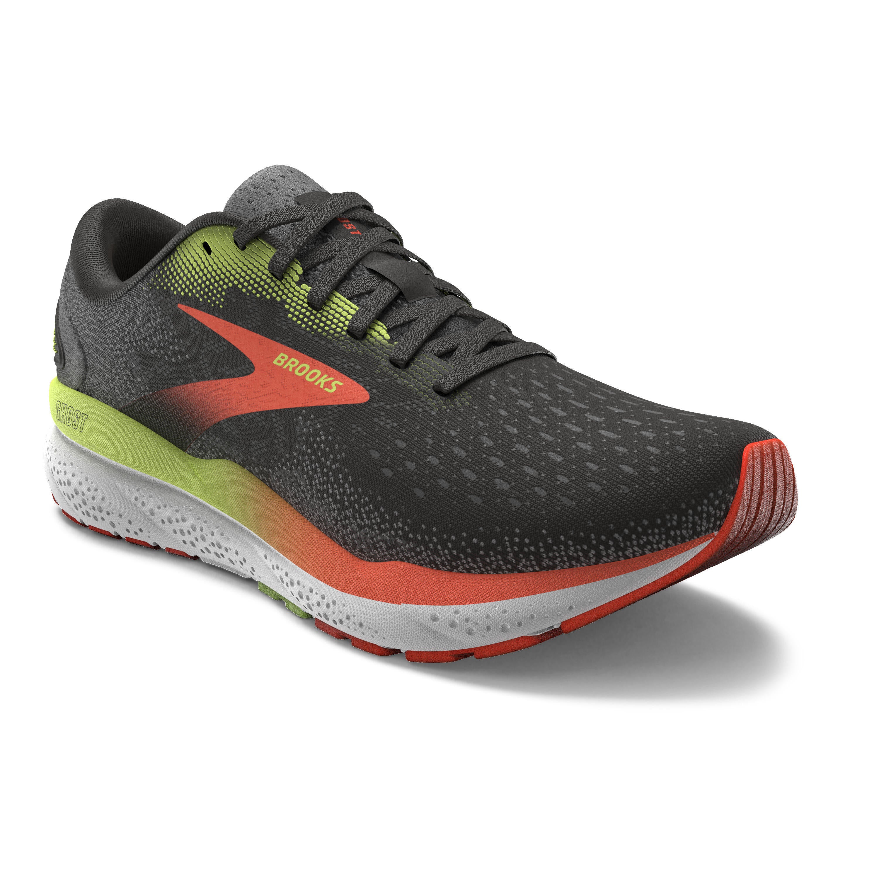 Laufschuh Ghost 16 - 049-Black/Mandarin Red/Green - Mehrfarbig