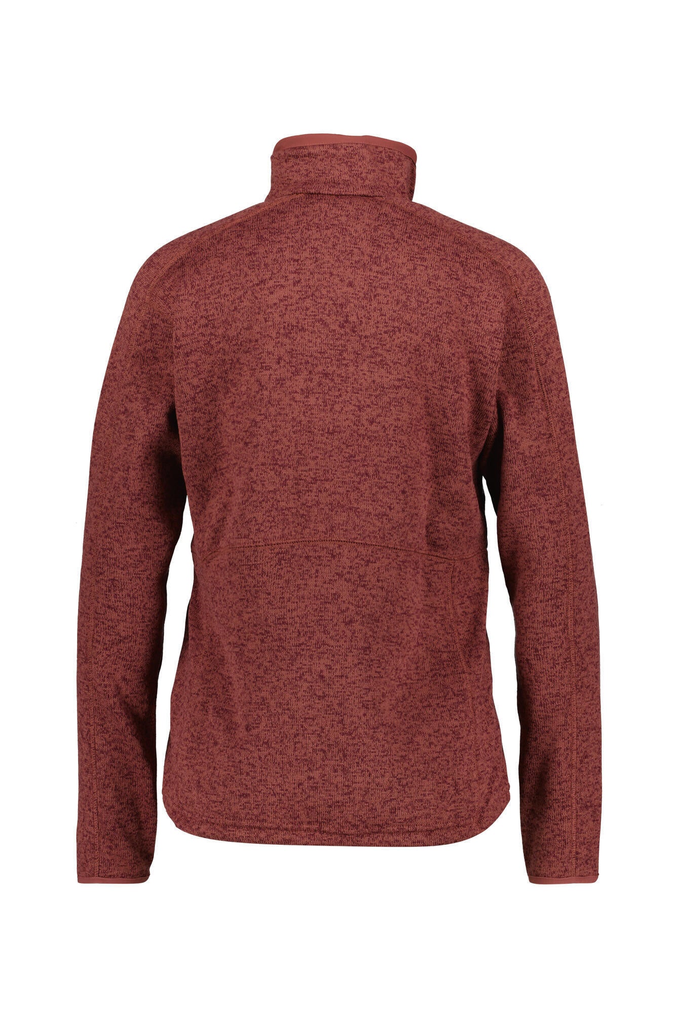 Rollkragen Sweaterjacke - 679-Beetroot Heather - Rot