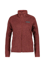 Rollkragen Sweaterjacke - 679-Beetroot Heather - Rot