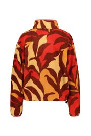 Fleecejacke Helvetia - 681-Spice Floristic Print, Sun - Orange