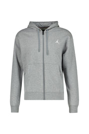 Sweatshirtjacke aus Baumwollmix - 091-CARBON HEATHER/WHITE - Grau