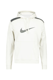 Hoodie mit Logostick - 072-LIGHT BONE/IRON GREY - Creme | Grau