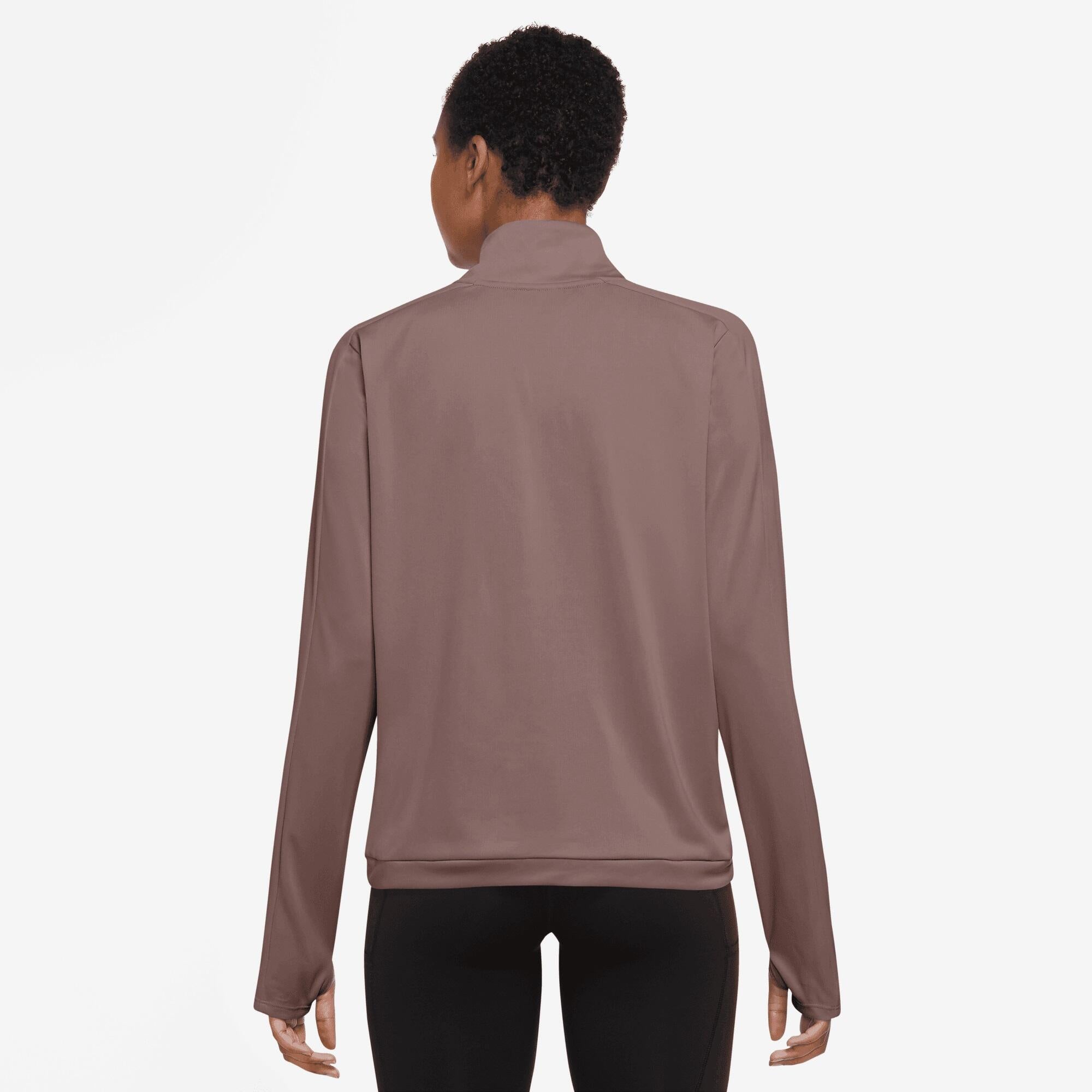 Longsleeve mit half Zip - 208-SMOKEY MAUVE/REFLECTIVE SI - Braun