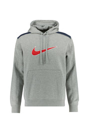 Hoodie mit Logostick - 064-DK GREY HEATHER/THUNDER BL - Grau