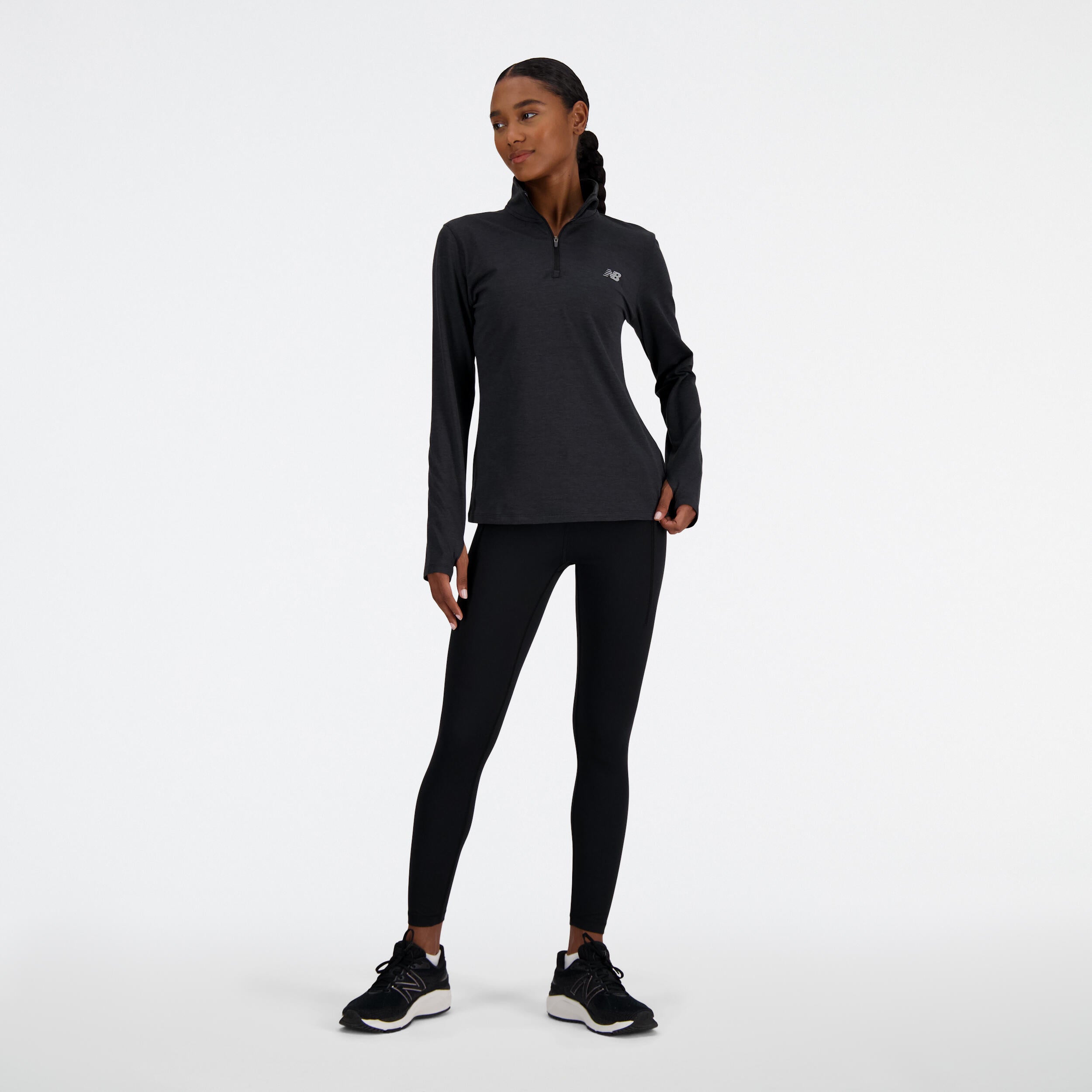 Funktionsshirt ESSENTIALS SPACE DYE QUARTER - BKH-BKH BLK HEAT - Schwarz