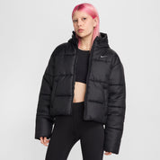 Steppjacke mit Kapuze - 010-BLACK/WHITE - Schwarz