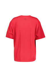 T-Shirt aus Baumwolle - 636-VARSITY RED/BLACK - Rot