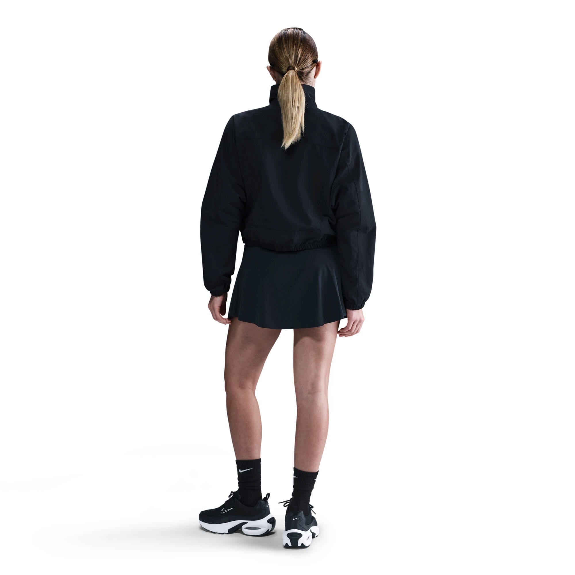 Trainingsjacke oversized mit Stehkragen - 010-BLACK/WHITE - Schwarz