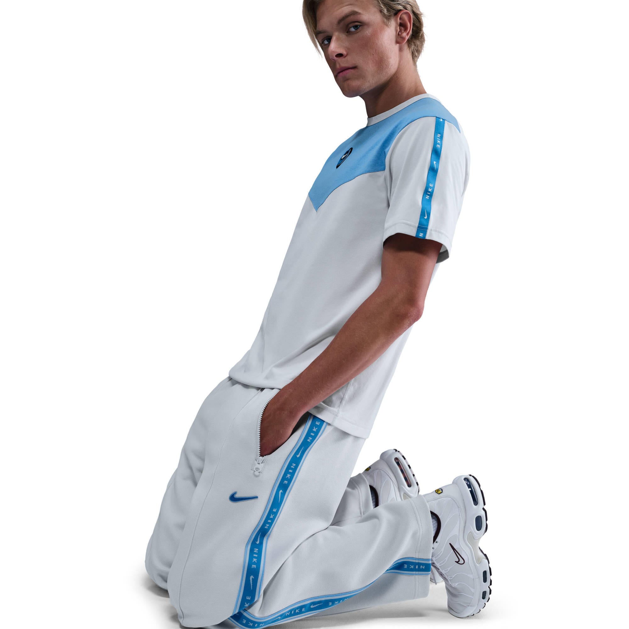 Joggpants Loose Fit aus Baumwollmix - 025-PHOTON DUST/LT PHOTO BLUE - Grau