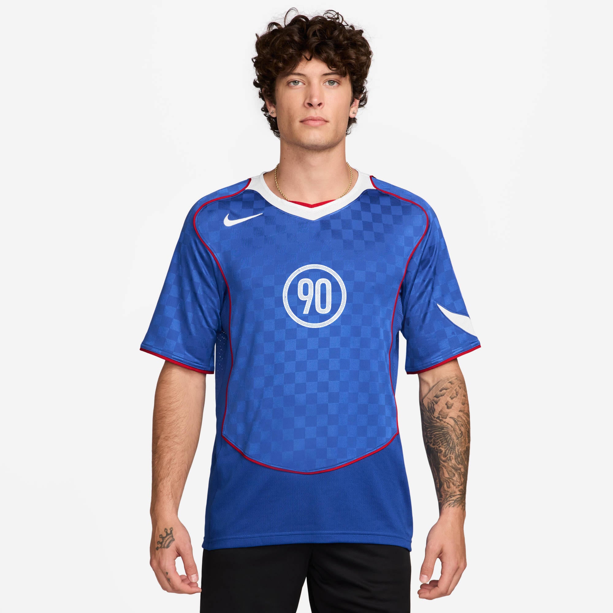 Fußballtrikot mit Dri-FIT - 480-GAME ROYAL/WHITE/SPORT RED - Blau