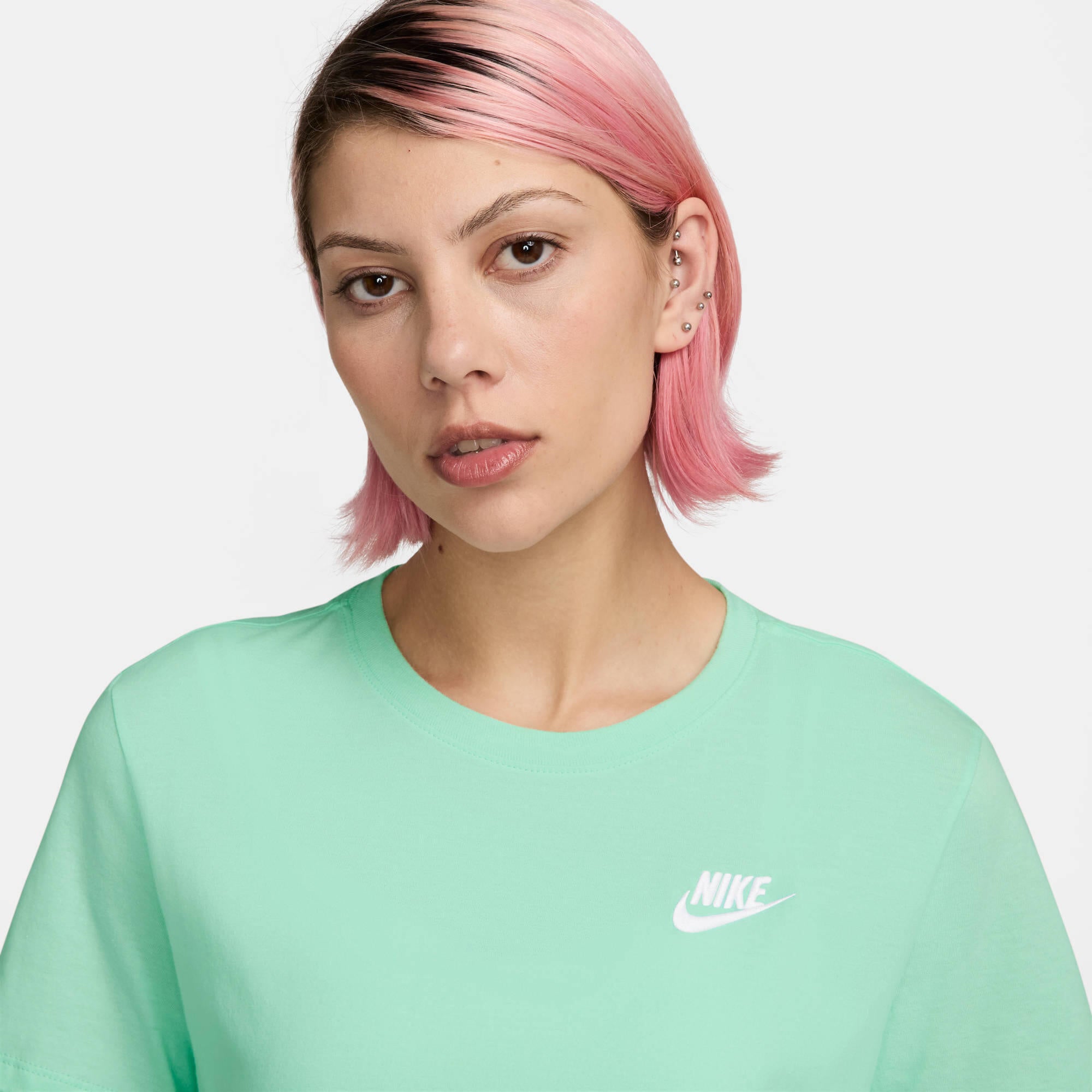 T-Shirt aus Baumwolle - 353-MINT FOAM - Grün