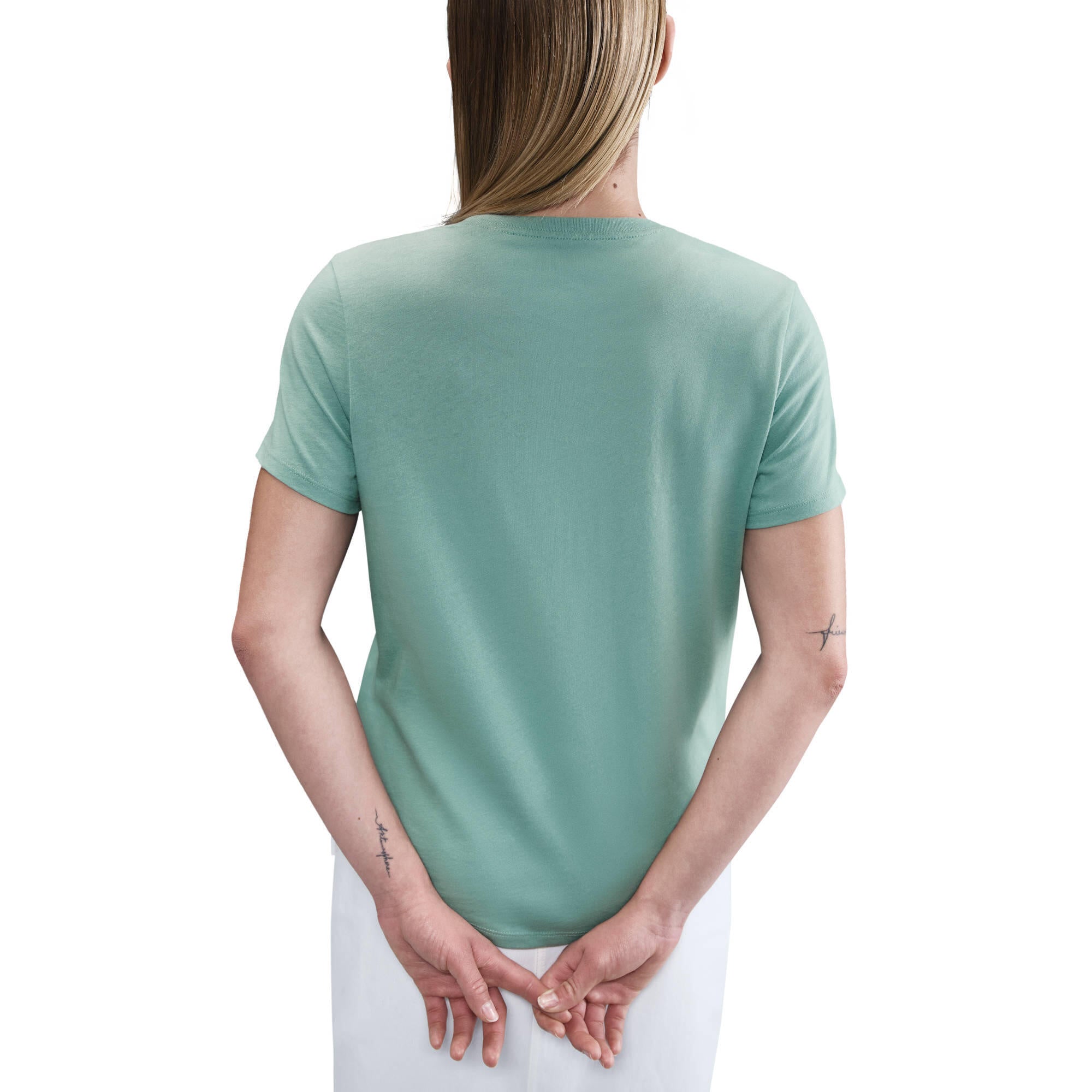 T-Shirt aus Baumwolle - 017-CANNON/WHITE - Türkis