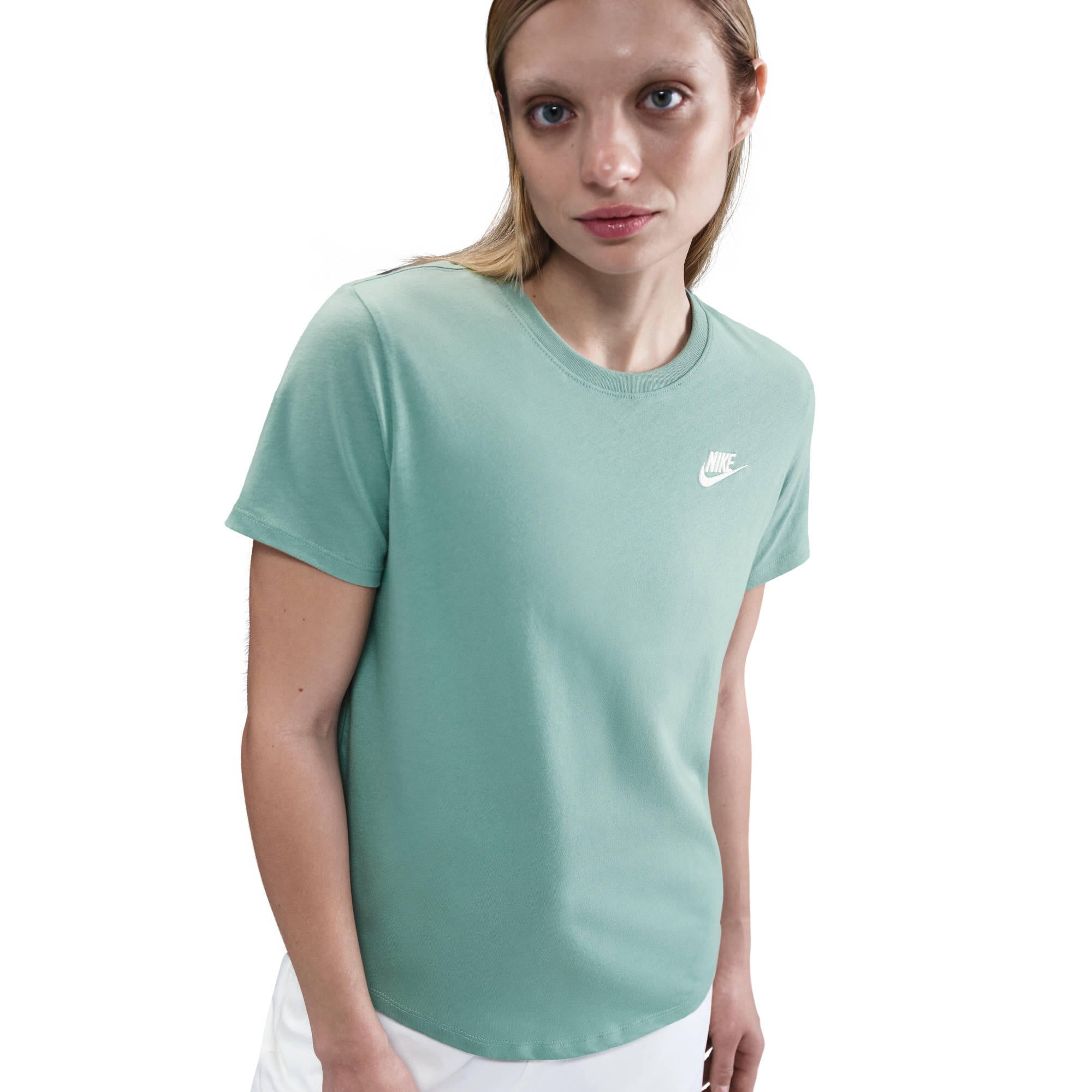 T-Shirt aus Baumwolle - 017-CANNON/WHITE - Türkis