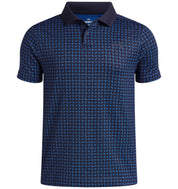Funktions-Poloshirt gemustert - 411-MIDNIGHT NAVY - Blau