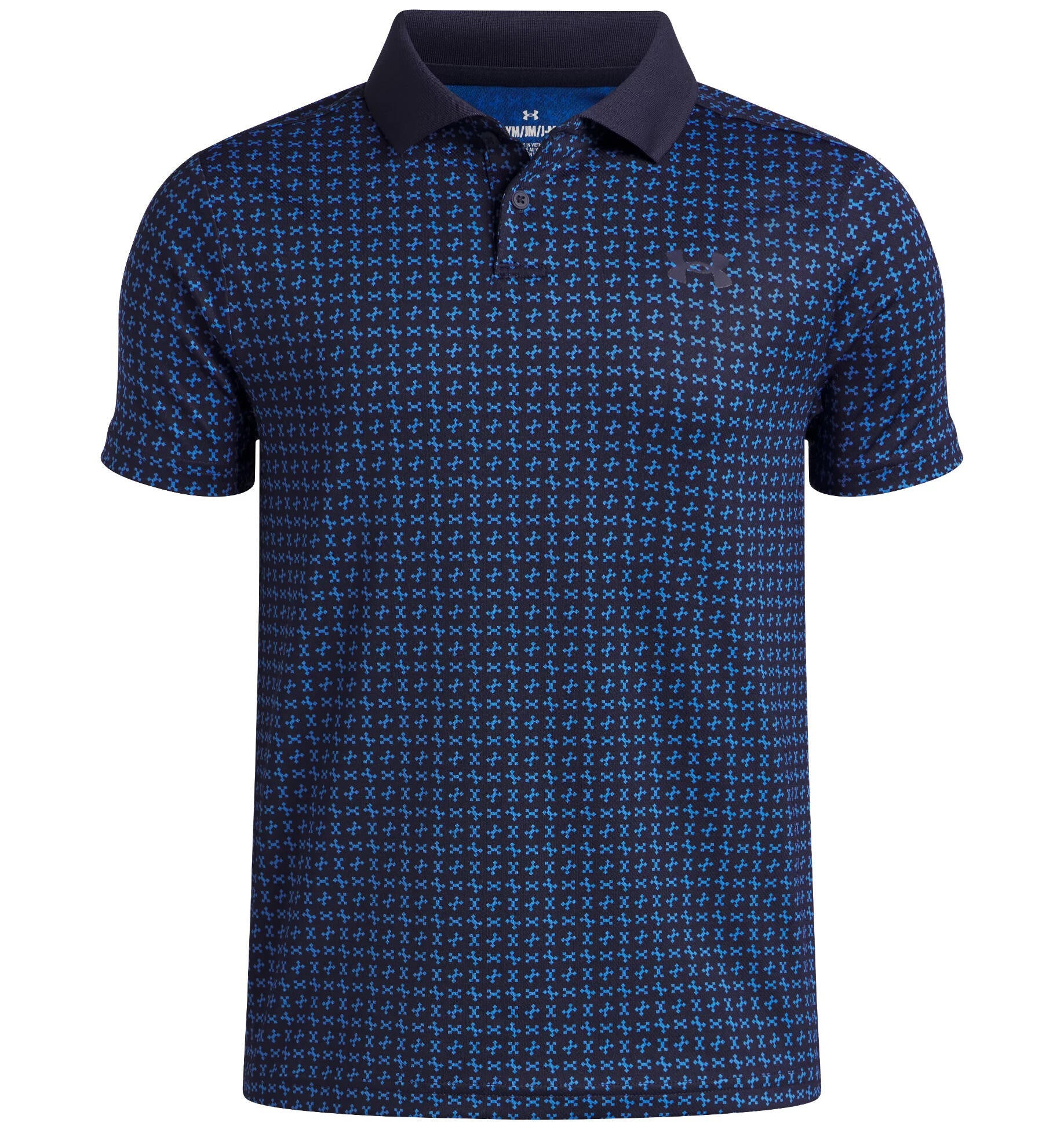 Funktions-Poloshirt gemustert - 411-MIDNIGHT NAVY - Blau
