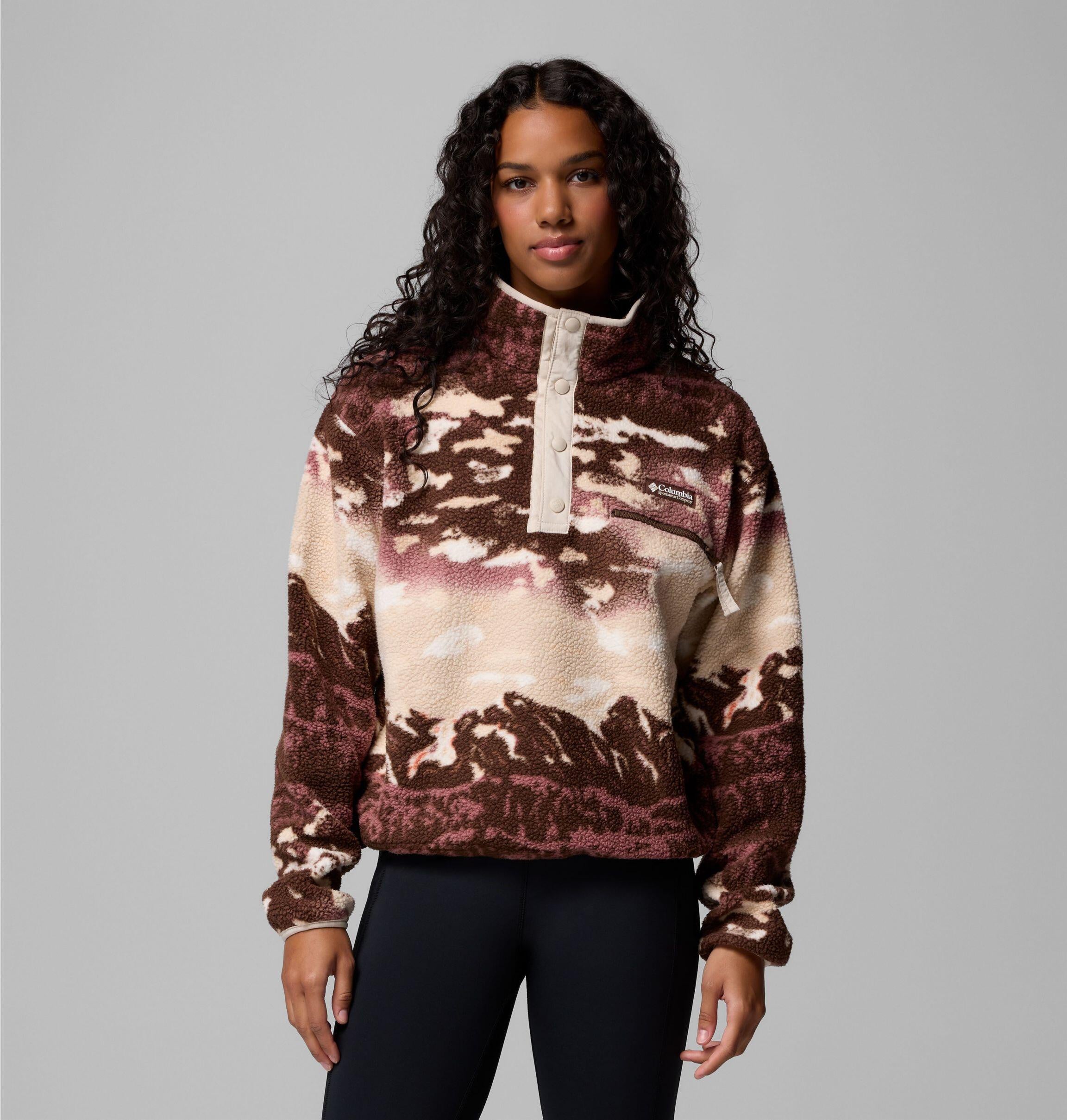Fleecepullover HELVETIA II - 256-Tobacco Sisters, Dark Ston - Rot