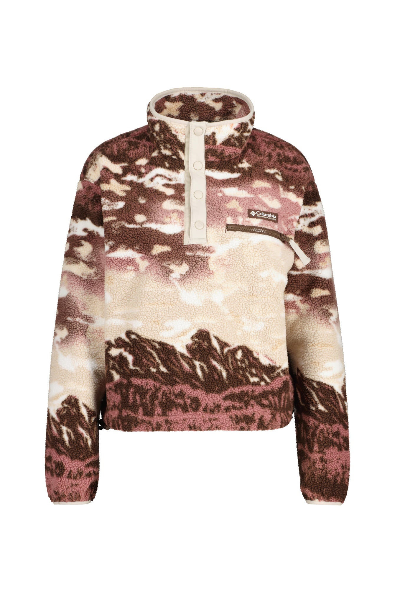 Fleecepullover HELVETIA II - 256-Tobacco Sisters, Dark Ston - Rot