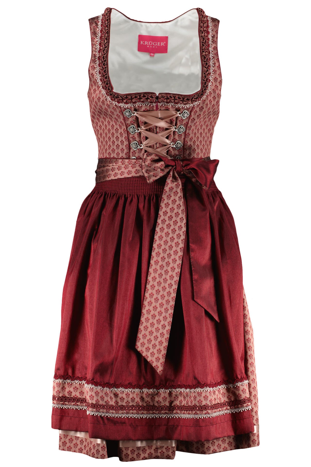 Dirndl - 0090 Bordeaux - Rot | Beige | Braun