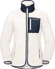 Fleecejacke in Teddy Optik - 9940 Snowdrop - Creme | Blau