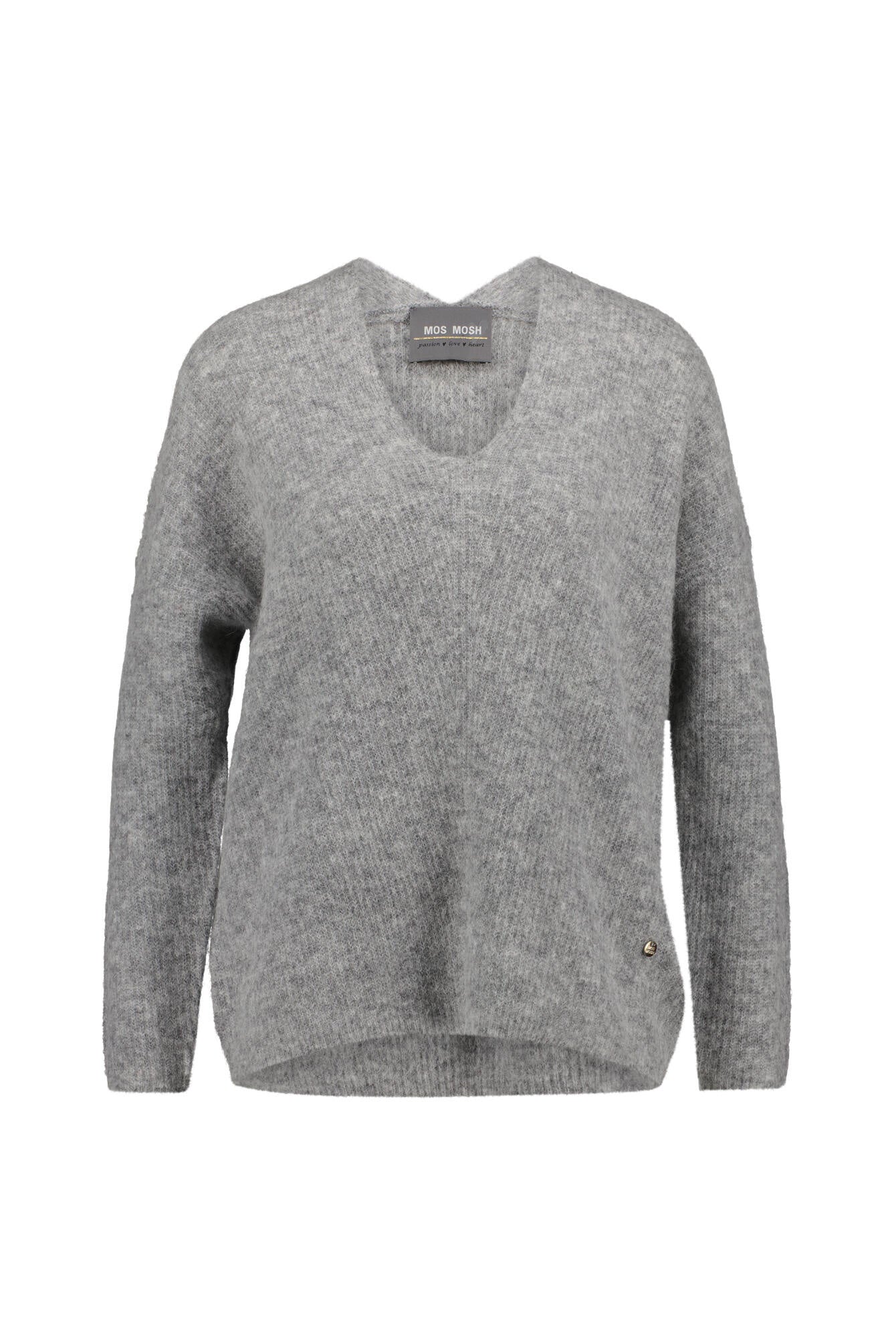 Strickpullover mit V-Neck - 919 Grey - Grau