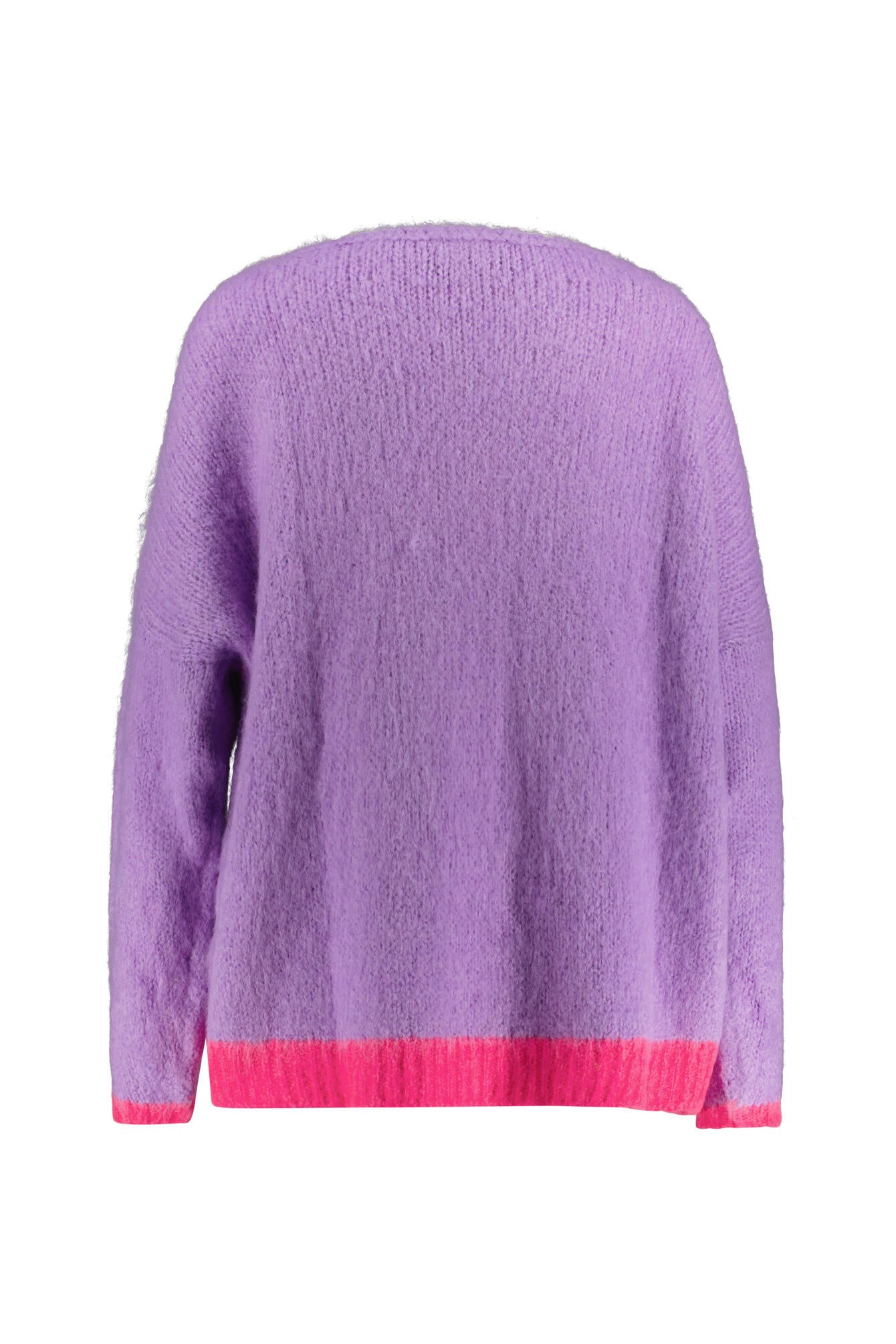 Grobstrick Pullover mit Herz - Flieder/Pink - Violett