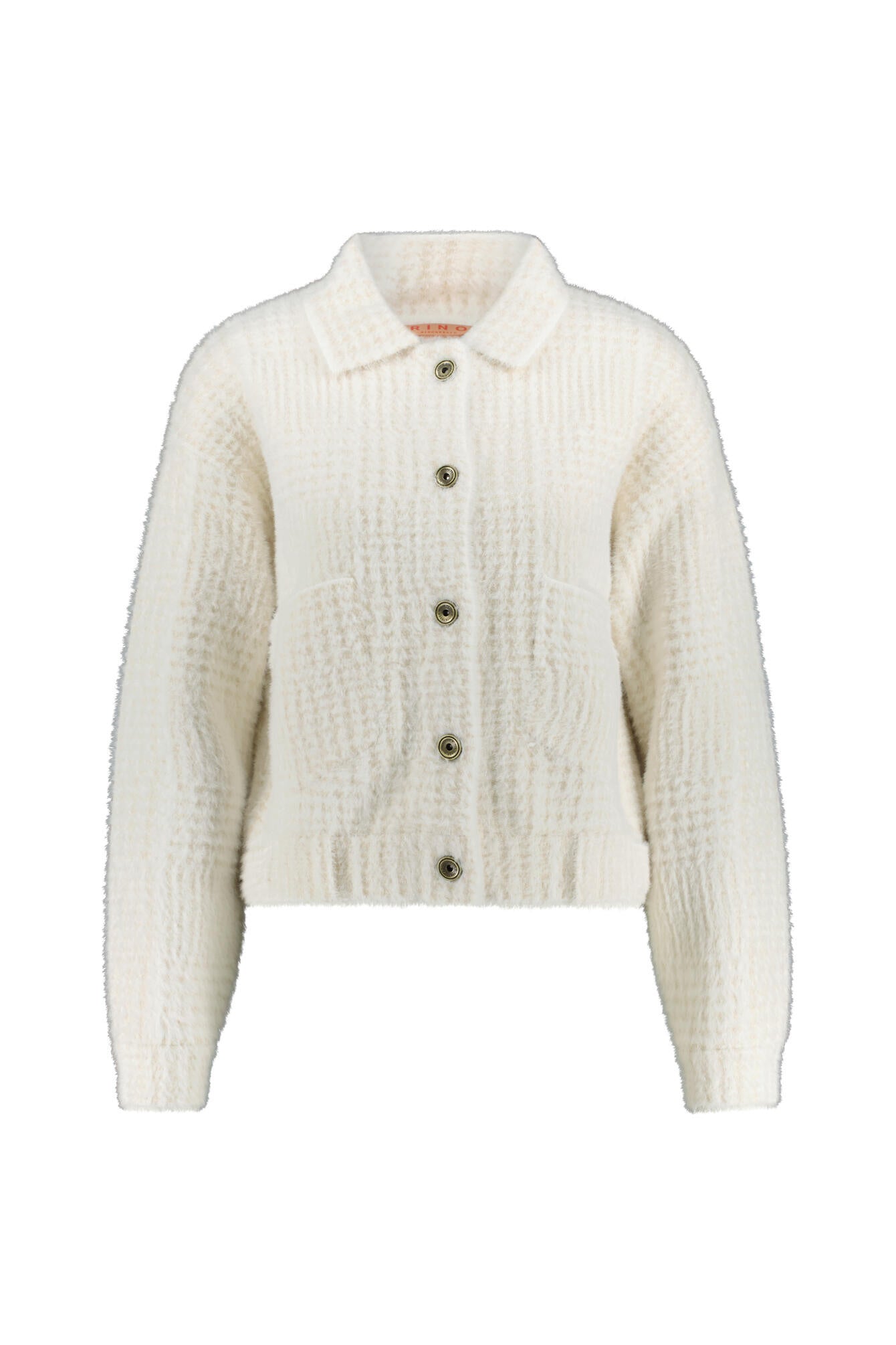 Strickjacke mit aufliegendem Kragen - Blanc - Creme