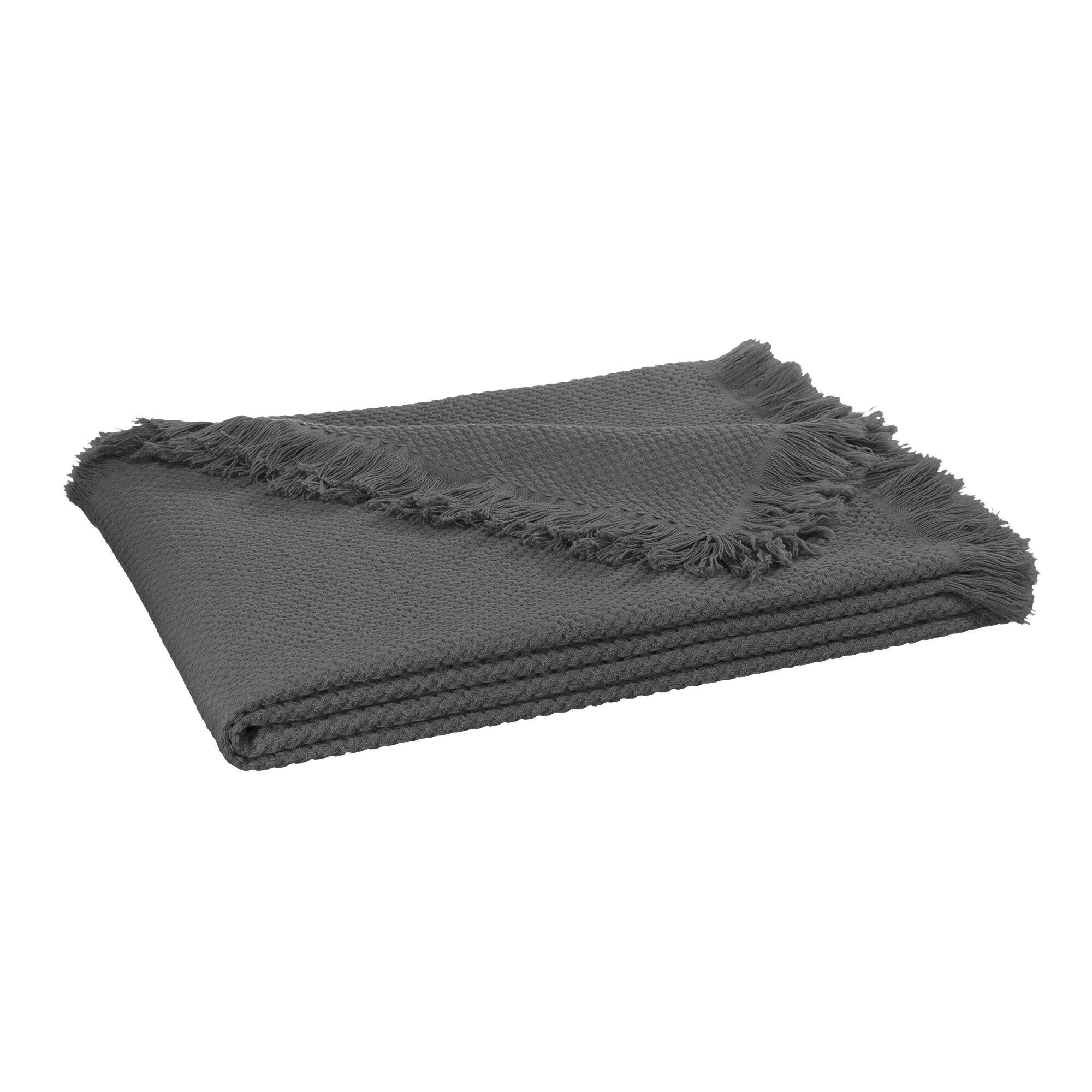 Decke 220x280 aus Baumwolle - 3177 Grafit - Grau