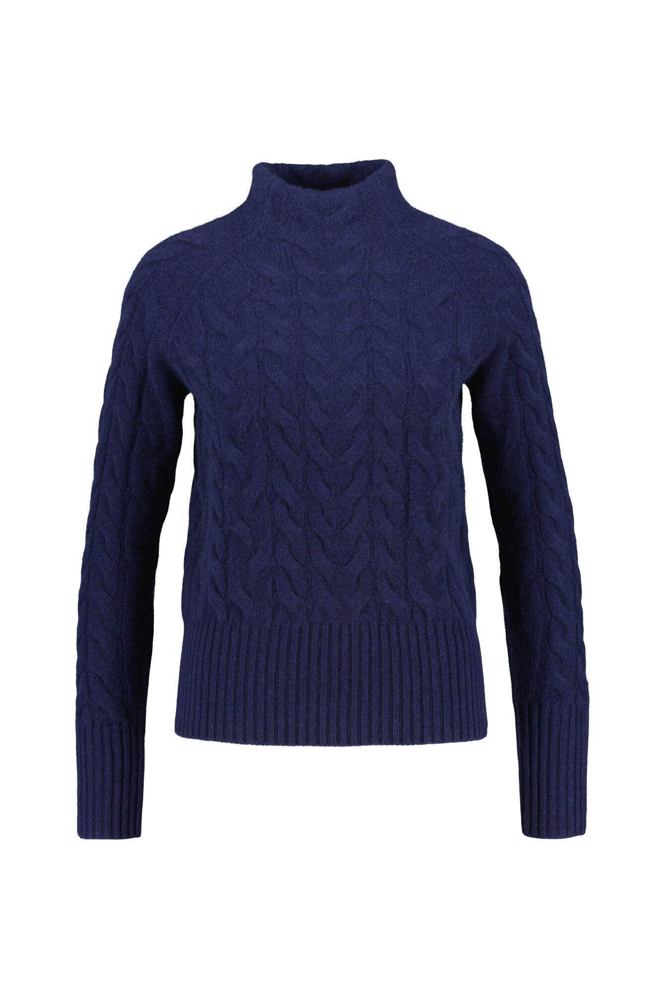 Strickpullover mit Zopfstrick-Optik - Navy - Blau