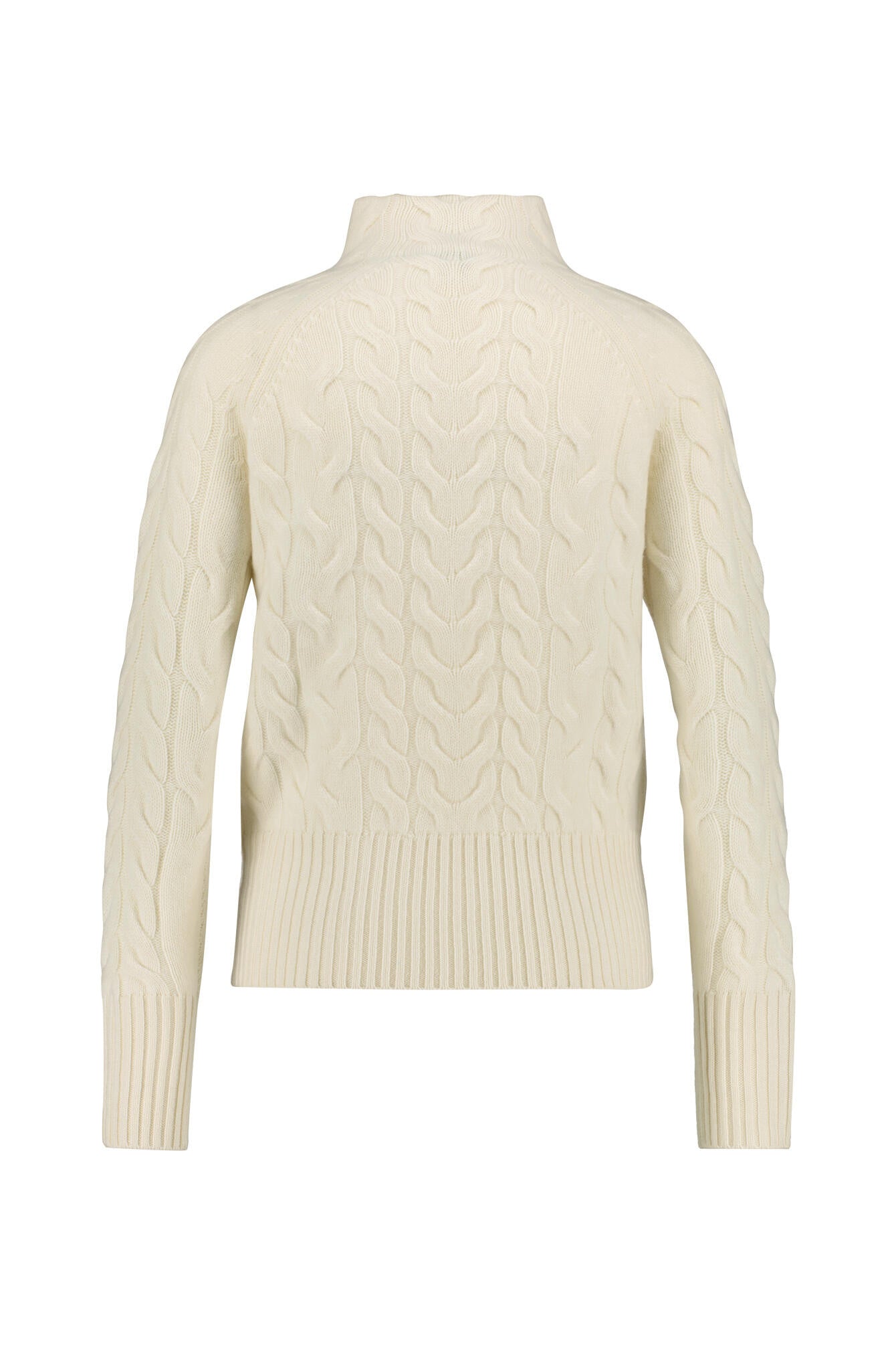 Strickpullover mit Zopfstrick-Optik - Offwhite - Weiß