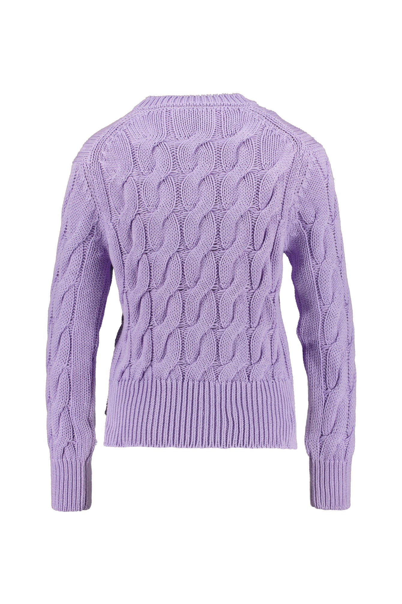 Strickpullover in Zopfstrick-Optik - Flieder - Violett