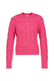 Strickpullover in Zopfstrick-Optik - Pink - Pink