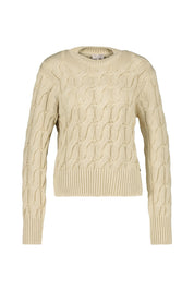 Strickpullover in Zopfstrick-Optik - Sand - Beige