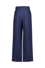 Wide Leg Hose aus Leinen - 006 - Blau