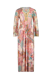 Floral gemustertes Maxi-Tunikakleid - 011 Pink - Rosa