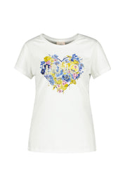 T-Shirt mit Strass-Print - N9333 M/C - Weiß