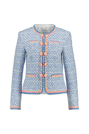 Strukturierter Bouclé - 420 Blau - Blau