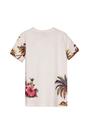 T-Shirt mit tropischen Print - 3010 Pastel Pink - Rosa