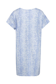 Schlafkleid aus Baumwolle - Blau | Weiß